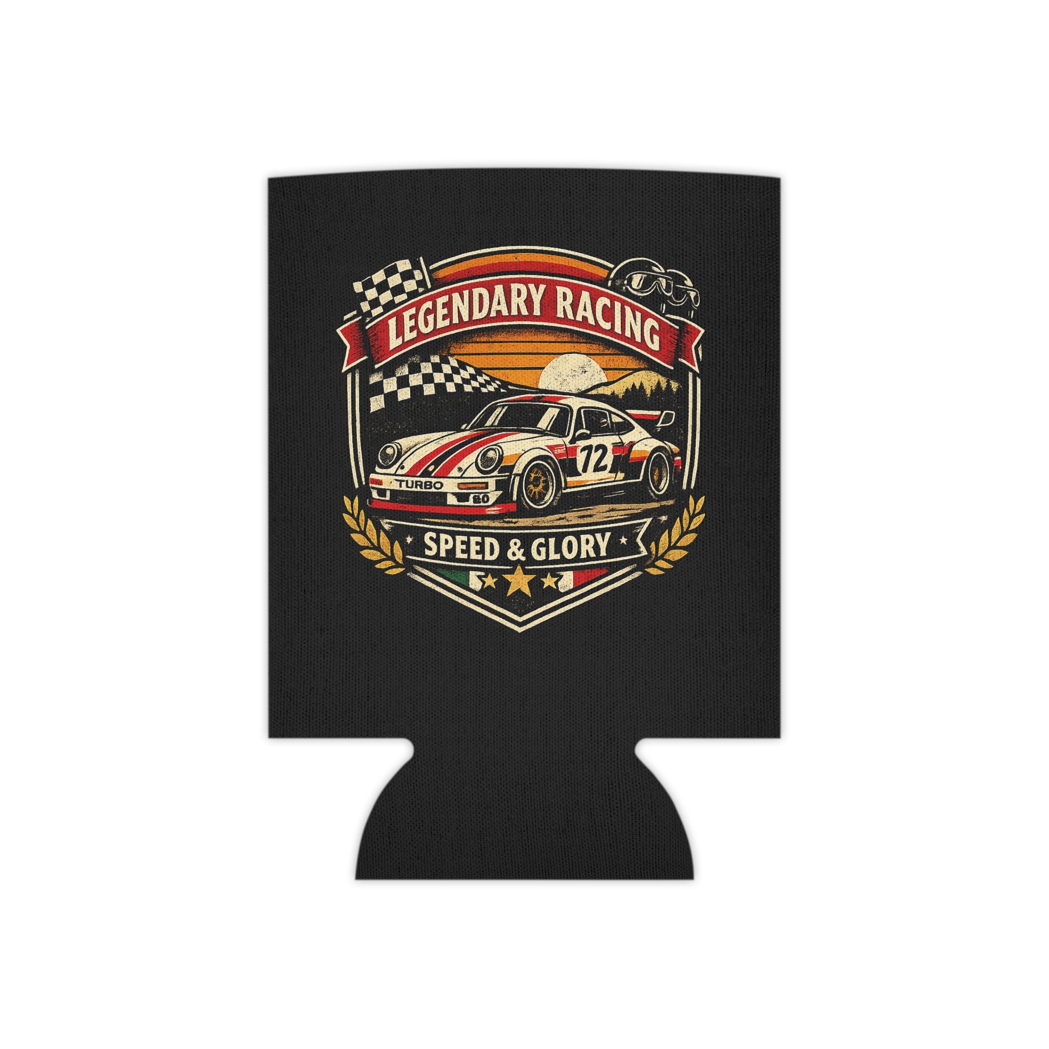 Can Cooler — Legendary Racing "Speed & Glory" Vintage Race Car Design