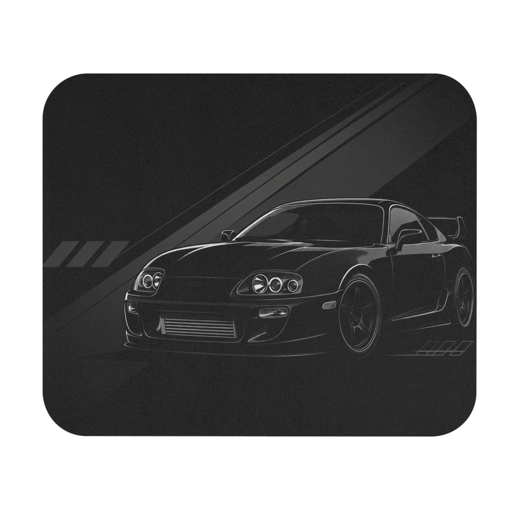 Black Sports Car Mouse Pad – Racing Supra Silhouette Desk Pad