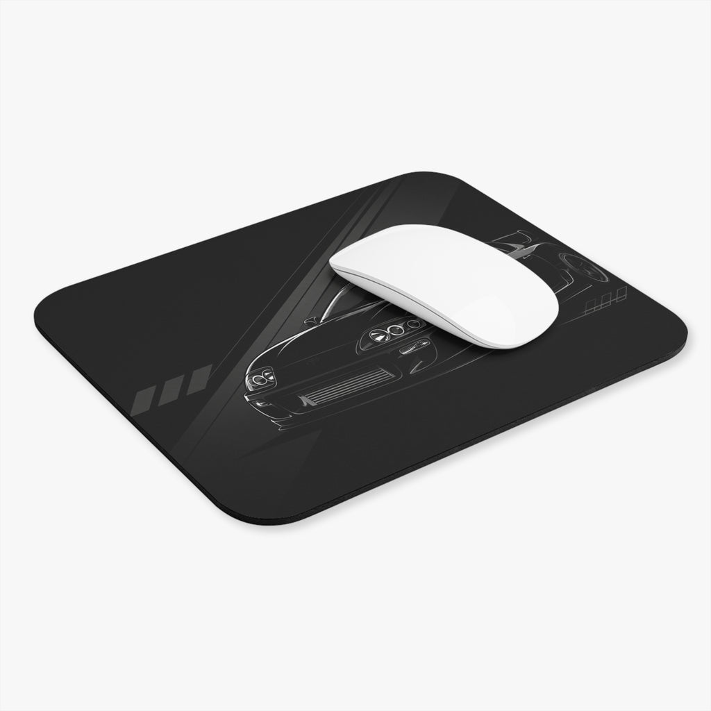 Black Sports Car Mouse Pad – Racing Supra Silhouette Desk Pad