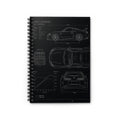 Car Blueprint Spiral Notebook — Ruled Engineering Sketch Journal